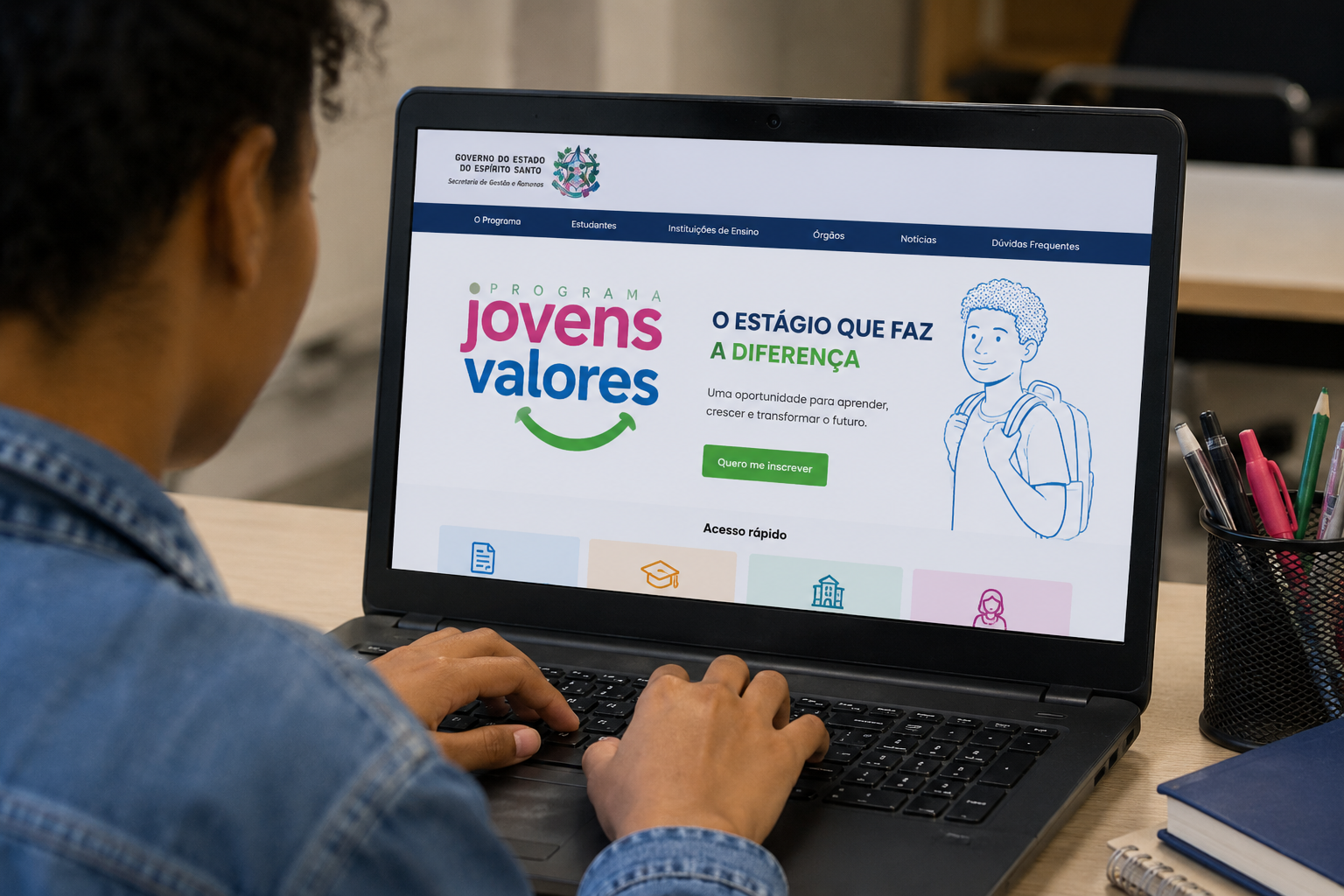 Inscrições para programa de estágio do Governo do ES terminam nesta quarta-feira